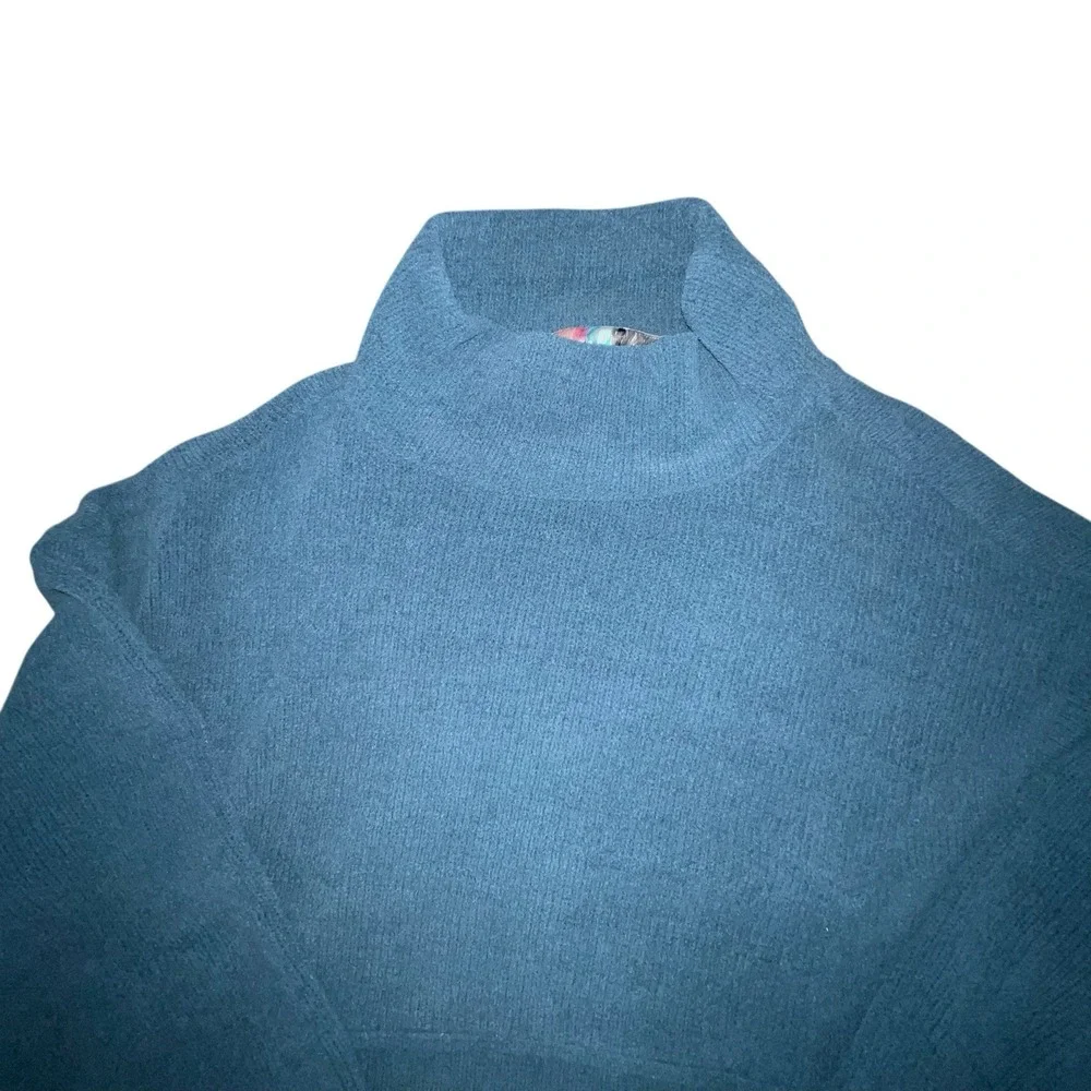 Free People Beach Women's Ronda Pullover Tunic Mock Neck Blue‎ Size XS Sweater